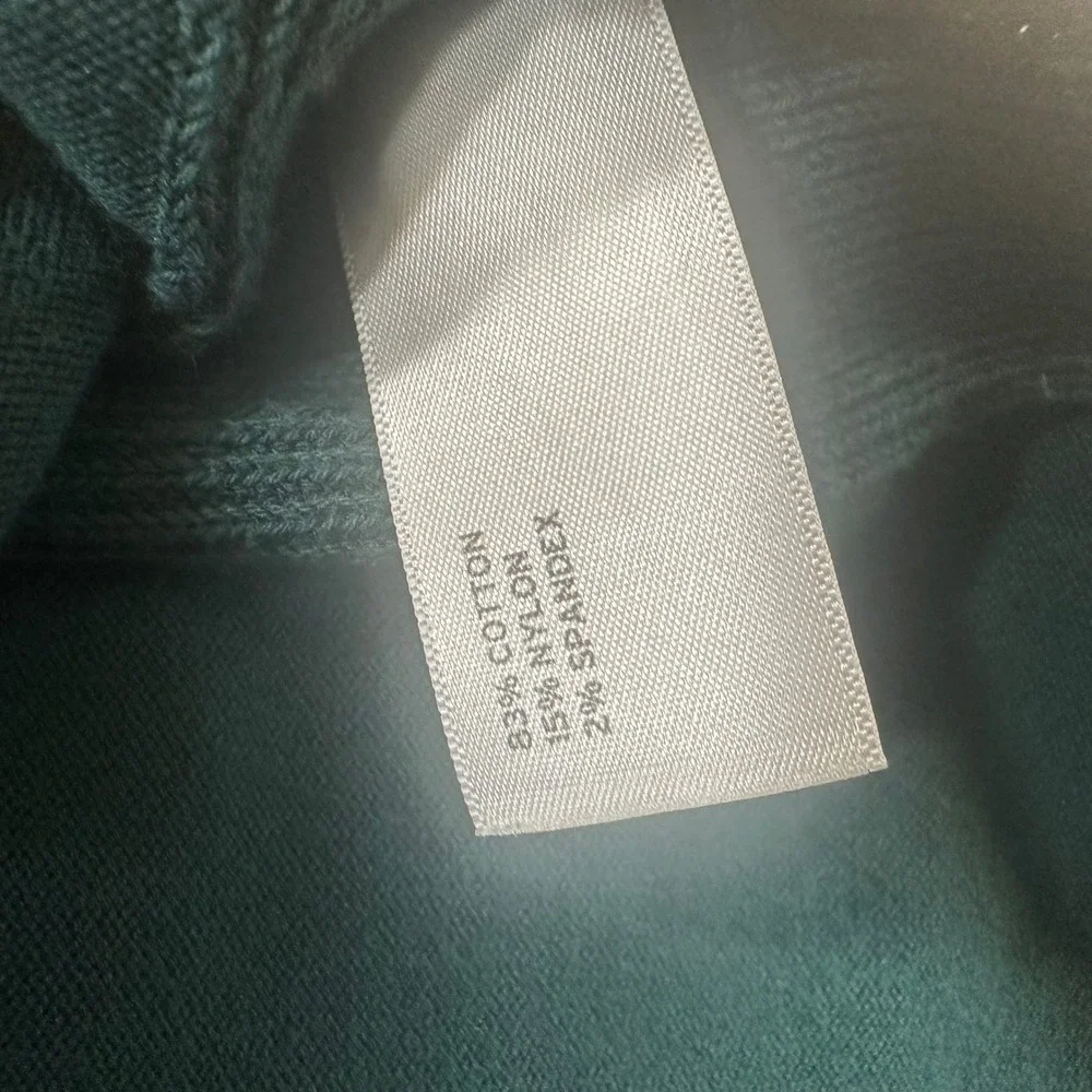 Duluth Trading Co Womens XL Forest Green V-Neck Tunic Sweater Cotton Blend